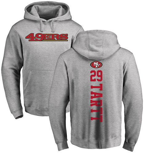 Men San Francisco 49ers Ash Jaquiski Tartt Backer #29 Pullover NFL Hoodie Sweatshirts->nfl t-shirts->Sports Accessory